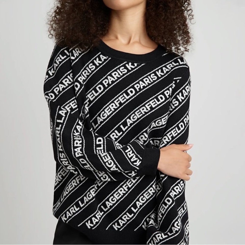 Karl Lagerfeld Black Long Sleeve Graphic Hoodie